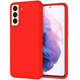 Husa protectie flippy compatibila cu samsung s21 5g liquid silicone case rosu