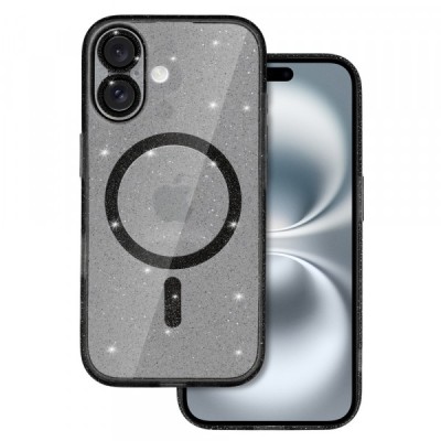Husa MagSafe pentru Apple iPhone 16, OEM, Glitter, Transparenta foto