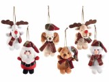 Cumpara ieftin Set 6 ornamente brad Craciun textil 6x4x10 cm