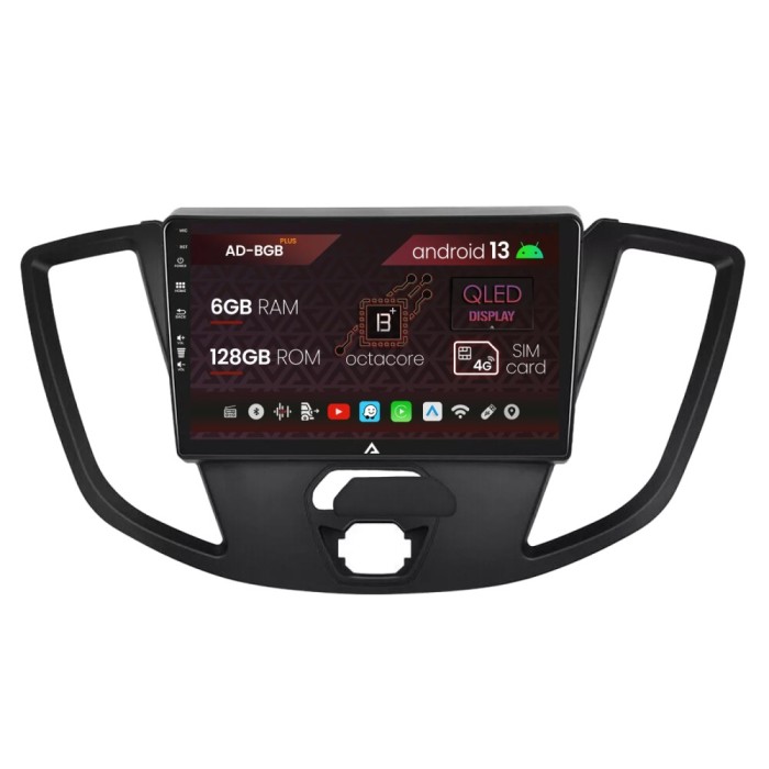 Navigatie Ford Transit (2014-2020), Android 13, B-Octacore 6GB RAM + 128GB ROM, 9 Inch - AD-BGB9006+AD-BGRKIT123V2