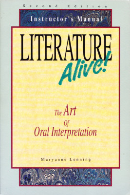 AS - MARYANNE LENNING - LITERATURE ALIVE! THE ART OF ORAL INTERPRETATION foto