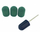 Set suport si 3 bucati smirghel rezerva pentru freza unghii, 16*25mm, verde, granulatie 80