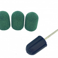 Set suport si 3 bucati smirghel rezerva pentru freza unghii, 16*25mm, verde, granulatie 80