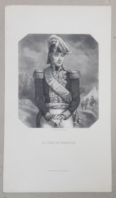 LE DUC DE RAGUSE , GRAVURA PE METAL de L. WOLFF , MONOCROMA, MIJLOCUL SEC. XIX foto