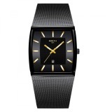 Cumpara ieftin Ceas barbatesc Nibosi Quartz Analog Data Bratara tip plasa Negru Auriu Elegant