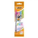 Set Pixuri BIC, Cristal Fun, 4 Bucăți, Multicolor, V&acirc;rf 1.6mm