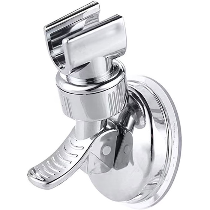 Suport pentru dus, JENUOS&reg;, ABS/PVC, Cu ventuza, reglabil 360 grade, Alb/Argintiu