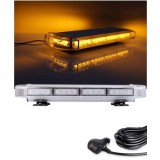 40 LED Lumina de Stroboscopica 55cm Lampa Girofar Avertizare Galben 12V 24V cu Magnetica