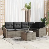 VidaXL Set de canapele pentru grădină 6 pcs Gri Rattan poli 3346729