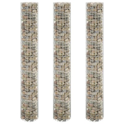 vidaXL Strat &amp;icirc;nălțat gabion 3 buc. &amp;Oslash;30x200 cm oțel galvanizat circular 152022 foto