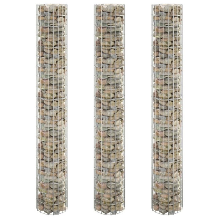 vidaXL Strat &icirc;nălțat gabion 3 buc. &Oslash;30x200 cm oțel galvanizat circular 152022