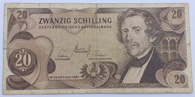 Austria, 20 Shillings 1967 foto