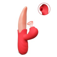 Vibrator Tongue with Sucking Red