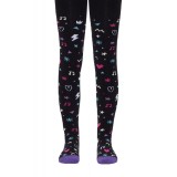 Ciorapi copii din bumbac flaușați cu model, Conte Kids Sof-Tiki 518 - Nero, 128-134 (20)