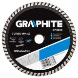 Disc diamantat pentru zidarie 180mm/22,2mm TURBO WAVE GRAPHITE 57H636 HardWork ToolsRange