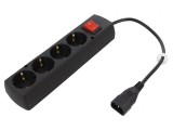 Cablu Priză 3x1mm2 IEC C14 0,3m 4 Prize