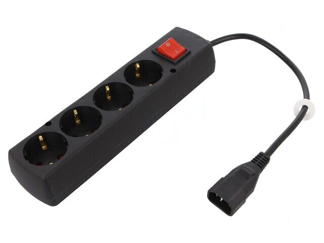 Cablu Priză 3x1mm2 IEC C14 0,3m 4 Prize
