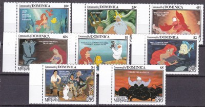 Dominica 1991 Disney Mermaid MI 1432-1439 MNH foto