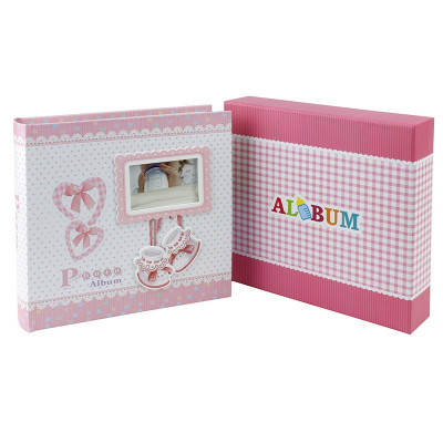Album foto baby milo personalizabil, 200 poze format 10x15 cm, cutie culoare roz foto