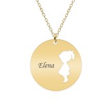 Colier cu nume si silueta de fetita - argint 925 placat cu aur 24K