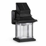 Lampă Solară LED de Perete, Acrilică, Negru-Transparent