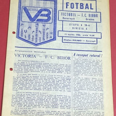 Program meci fotbal VICTORIA Bucuresti - FC BIHOR Oradea (11.03.1986)