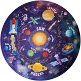 Puzzle circular, Apli, tema Sistemul Solar, 48 piese, 50 cm