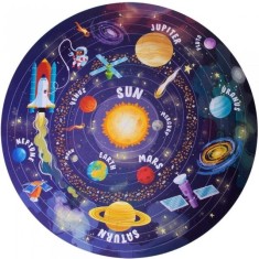 Puzzle circular, Apli, tema Sistemul Solar, 48 piese, 50 cm