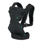 Marsupiu ergonomic, port bebe, 4 pozitii, 3-15 kg, suport cap, negru denim, OBRALIX&reg;