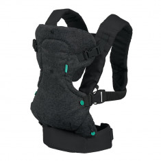 Marsupiu ergonomic, port bebe, 4 pozitii, 3-15 kg, suport cap, negru denim, OBRALIX®