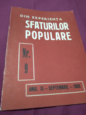 DIN EXPERIENTA SFATURILOR POPULARE NR 9 /1966 foto