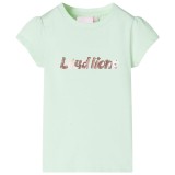 Tricou pentru copii cu m&acirc;neci șapcă verde deschis 92