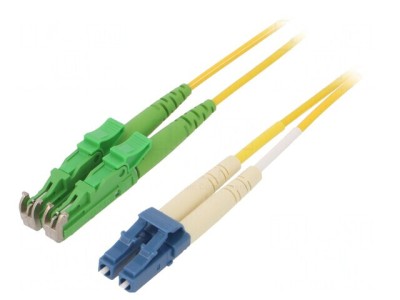 Patch cord fibră OS2 E2000/APC-LC/UPC 3m galben LSZH foto