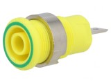 Soclu Banană 4mm 24A Galben-Verde