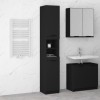 Gossi dulap de baie, negru, 32x34x188,5 cm, lemn prelucrat
