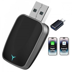 Adaptor Wireless ATOMKIT&reg; pentru CarPlay &amp; Android Auto, Asistenta Vocala, Variatie Aplicatii, Sistem operare LUX, Transforma Conectivitatea Auto, Blu