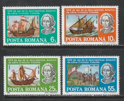 Romania 1992 - #1296 500 de Ani de la Descoperirea Americii 4v MNH foto