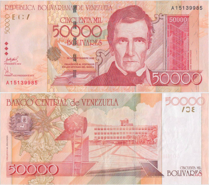 2005 (29 IX), 50,000 Bol&iacute;vares (P-87a) - Venezuela