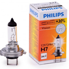 Bec auto cu halogen pentru far Philips Vision +30% lumina H7 12V 55W PX26D , 1 buc. 12972PRC1