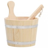 vidaXL Set de găleată și polonic pentru saună, lemn masiv de pin