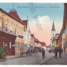 2752 - SIBIU, Street stores, Romania - old postcard - unused - 1915