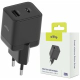 Incarcator Retea Allity ATC-01-30WAC GaN PD QC 1x USB-C 1x USB-A 30W Negru