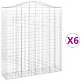 Cumpara ieftin Cosuri gabion arcuite, 6 buc, 200x50x220/240cm, fier galvanizat