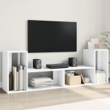 Gossi dulap tv, 2 buc., alb, 75x30x50 cm, lemn prelucrat