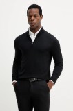 BOSS pulover de l&acirc;nă culoarea negru, light, cu turtleneck, 50528300