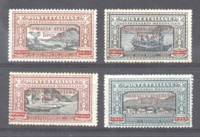 Italy Somalia 1924 Alessandro Manzoni, red overprint, MLH AM.241 foto