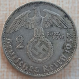 (A564) MONEDA DIN ARGINT GERMANIA - 2 REICHSMARK MARK 1937, LIT. A, NAZISTA