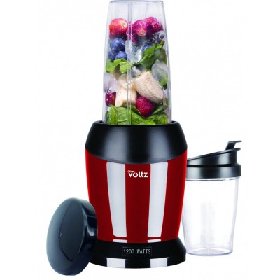 Nutri Blender Oliver Voltz, 1200 W, recipient 1000 ml, pahar cu capac 800 ml, Rosu foto