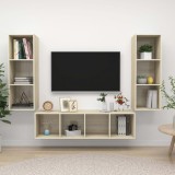 VidaXL Set de dulapuri TV, 3 piese, stejar sonoma, lemn prelucrat