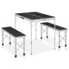 VidaXL Masă de camping pliabilă cu 2 bănci, gri, aluminiu 48183